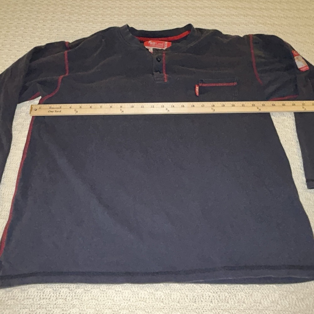 Portwest FR Bizflame Men's XXL Long Sleeve Navy Knit HRC 2 F1959 Fire Resistant - Picture 7 of 8